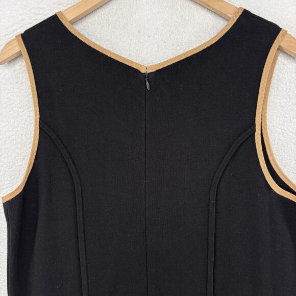 TALBOTS Dress X Sweater Knit Sleeveless Back Zip Scoop Neck Viscose Blend Black - Picture 7 of 13